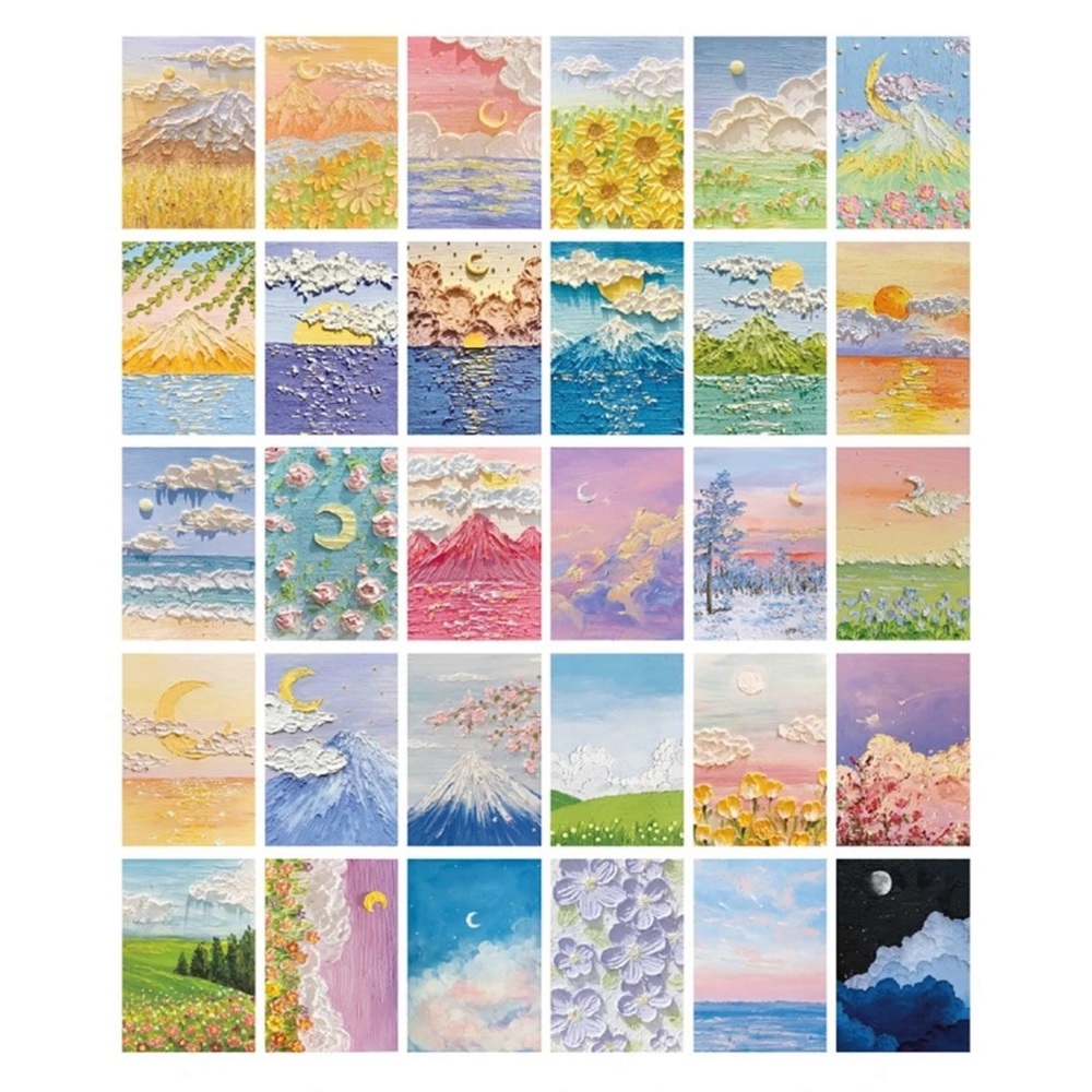 30 Nature Landscapes Oil Painting Prints Postcards Thank You Cards